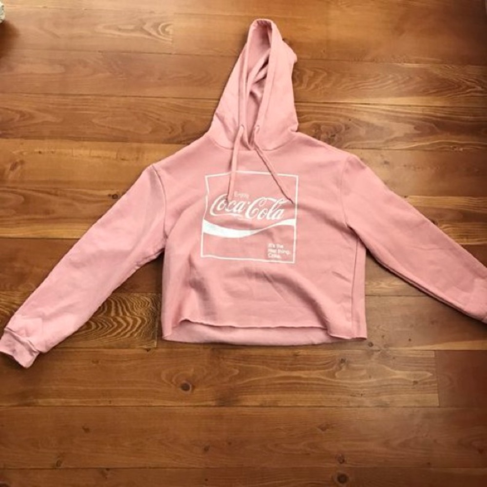 Coca Cola pink cropped hoddie